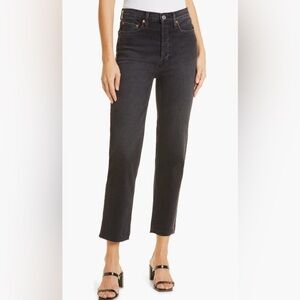 Re/Done Black Straight Leg Jeans